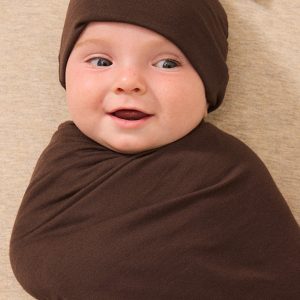 Cacao Swaddle + Hat Set