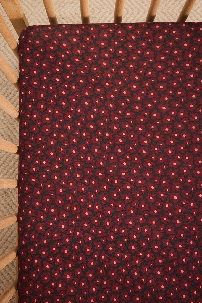 Midnight Daisy Crib Sheet