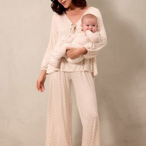 Blush Floret Tie-Top Long-Sleeve Women's Sleep Set