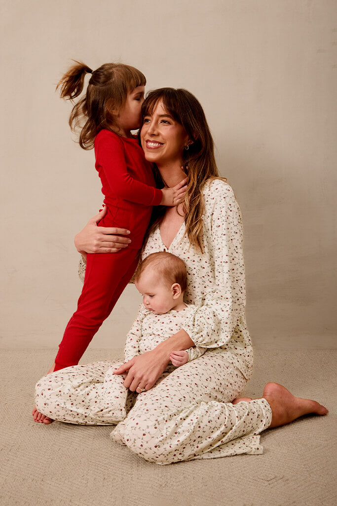 Strawberry Tie-Top Long-Sleeve Women's Sleep Set - Image 2
