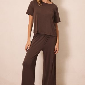 Cacao Short-Sleeve Women's Sleep Set