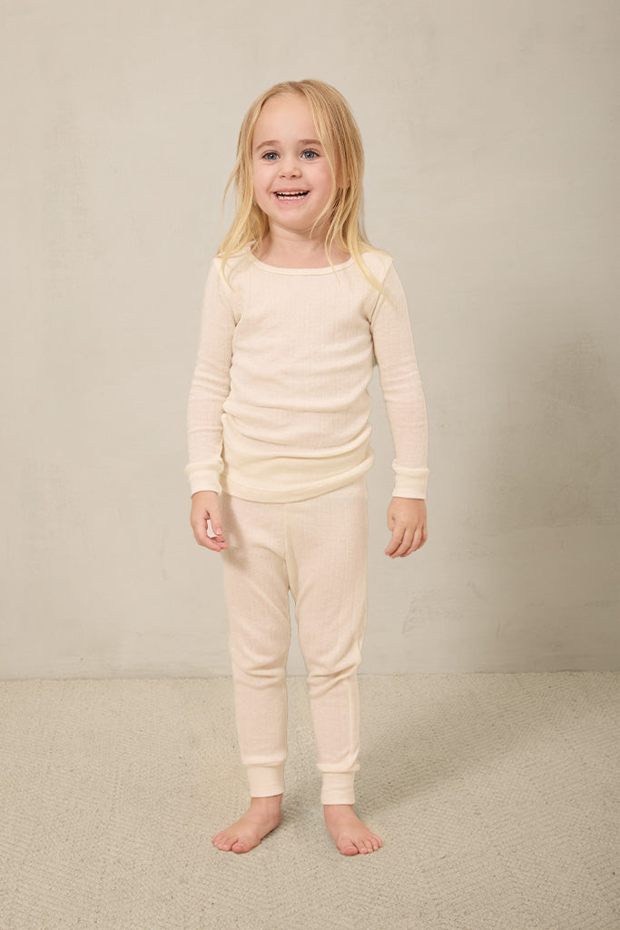 Cream Pointelle Toddler Sleep Set