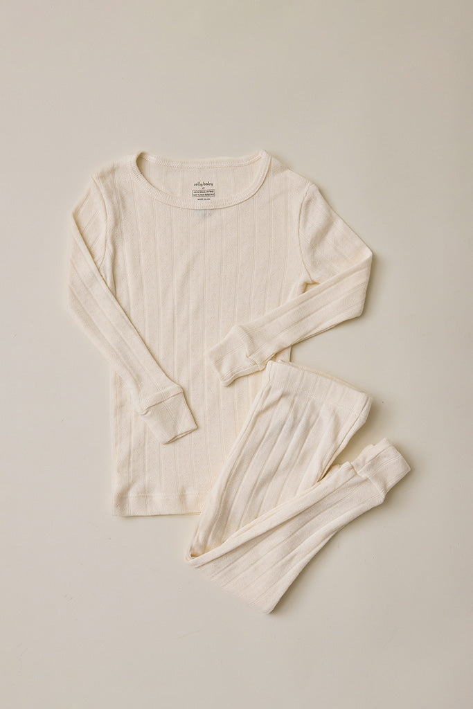 Cream Pointelle Toddler Sleep Set - Image 5