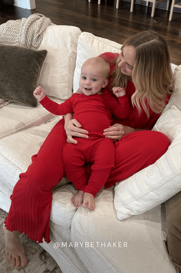 Red Pointelle Baby Sleep Set - Image 7