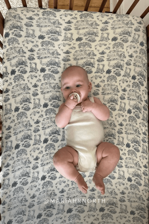 Bleu Toile Crib Sheet - Image 6