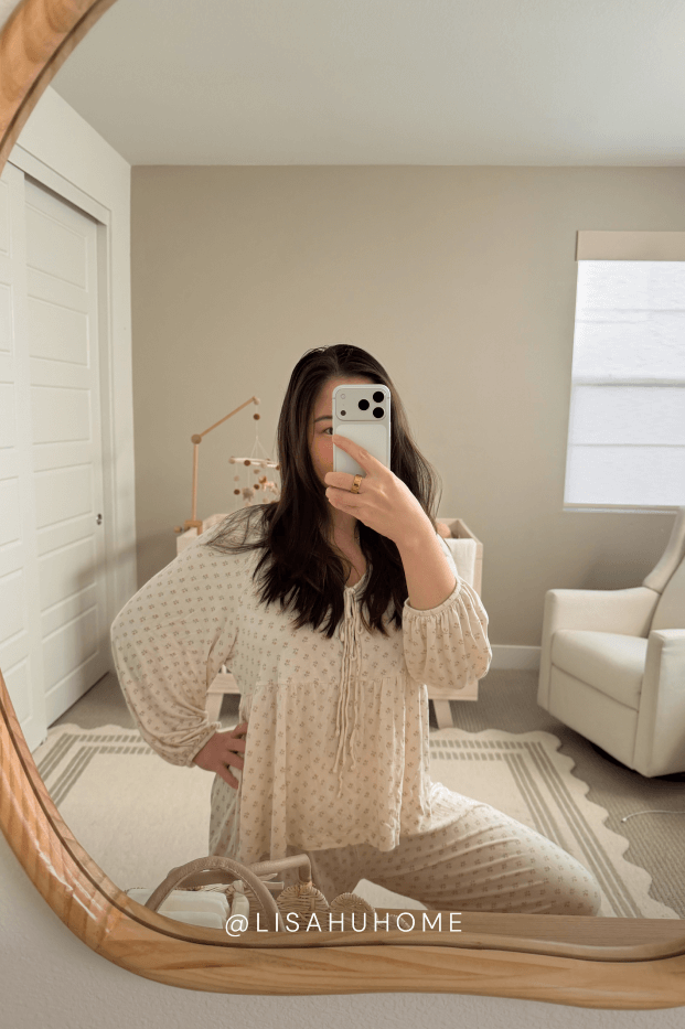 Blush Floret Tie-Top Long-Sleeve Women's Sleep Set - Image 7