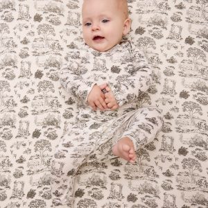 Charcoal Toile Baby Sleep Set