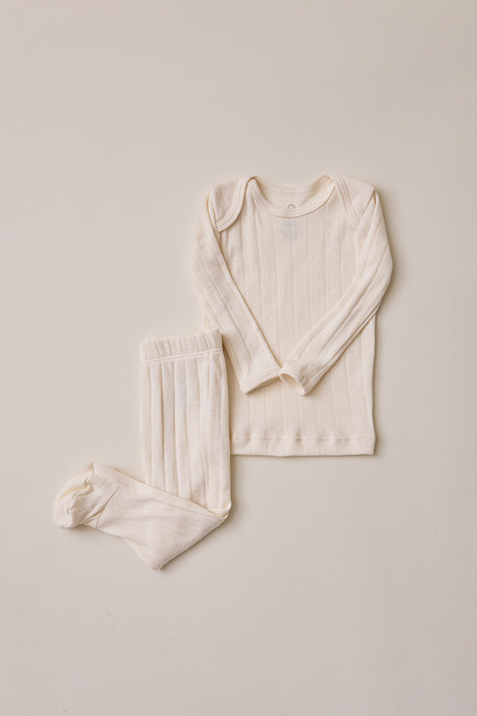 Cream Pointelle Baby Sleep Set - Image 5