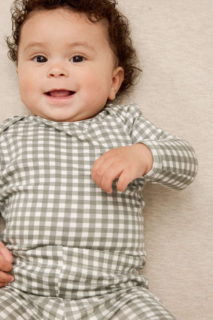Green Gingham Baby Sleep Set - Image 2