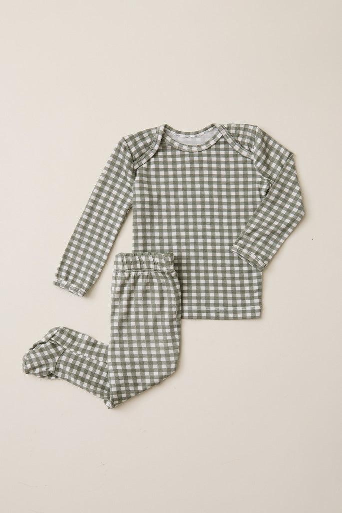 Green Gingham Baby Sleep Set - Image 4
