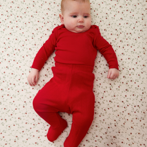Red Pointelle Baby Sleep Set