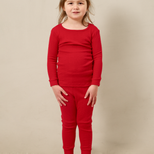 Red Pointelle Toddler Sleep Set