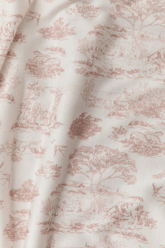 Rose Toile Tie-Top Long-Sleeve Women's Sleep Set - Image 6