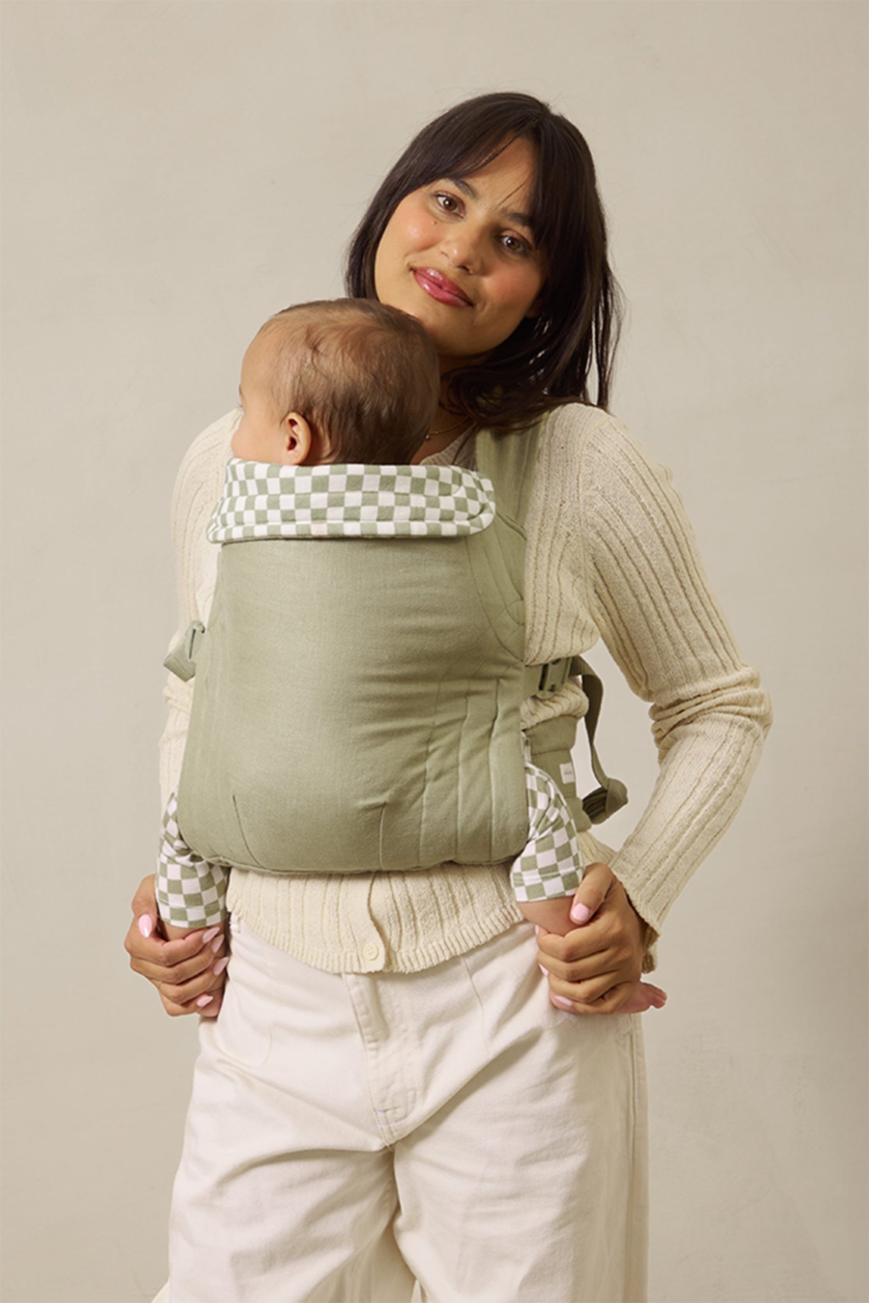 Sage Chequer Soft Buckle Carrier - Image 2
