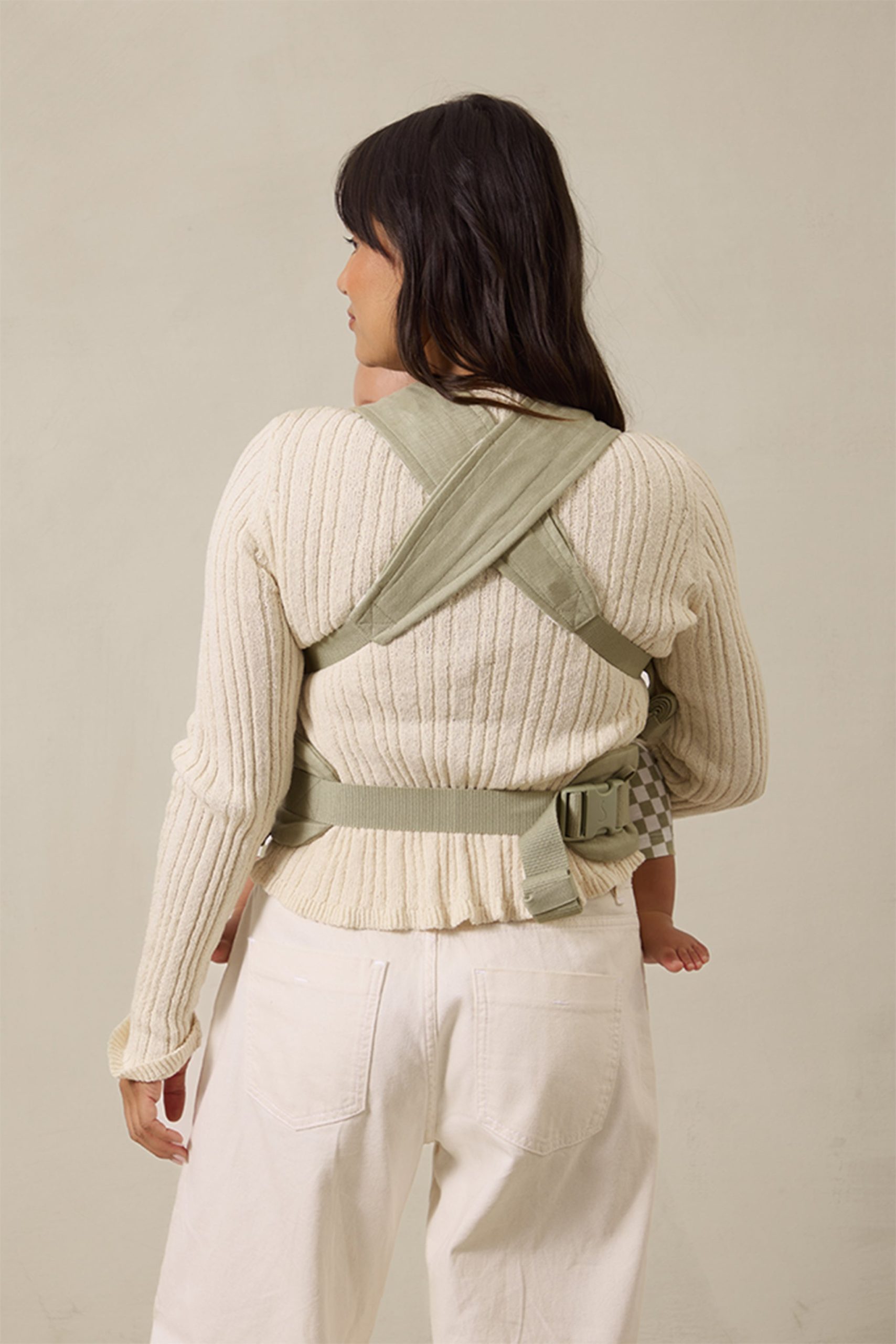 Sage Chequer Soft Buckle Carrier - Image 3