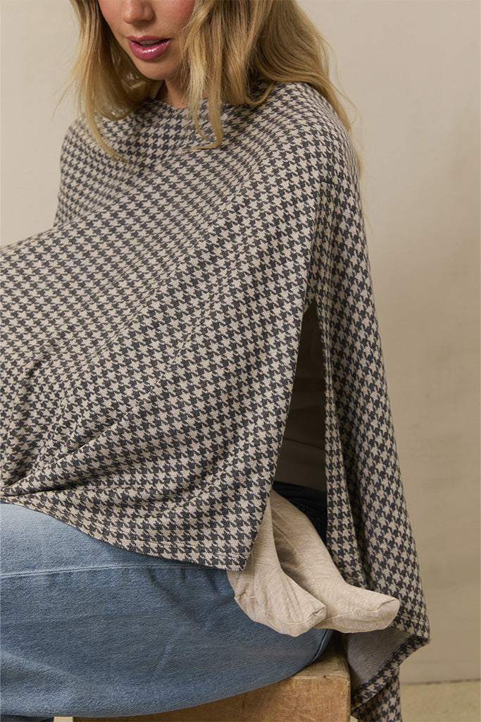 Stormy Houndstooth Nursing Cover - Image 3