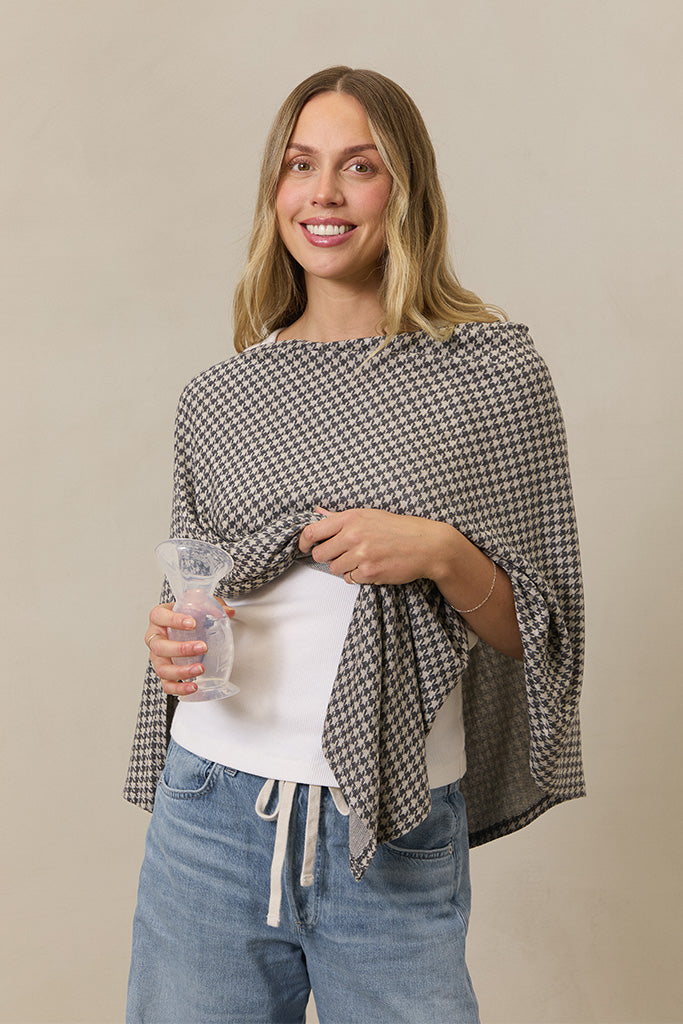 Stormy Houndstooth Nursing Cover - Image 4