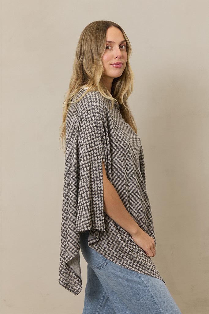 Stormy Houndstooth Nursing Cover - Image 5