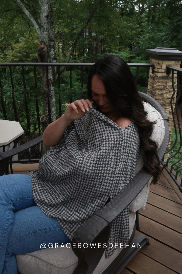 Stormy Houndstooth Nursing Cover - Image 10